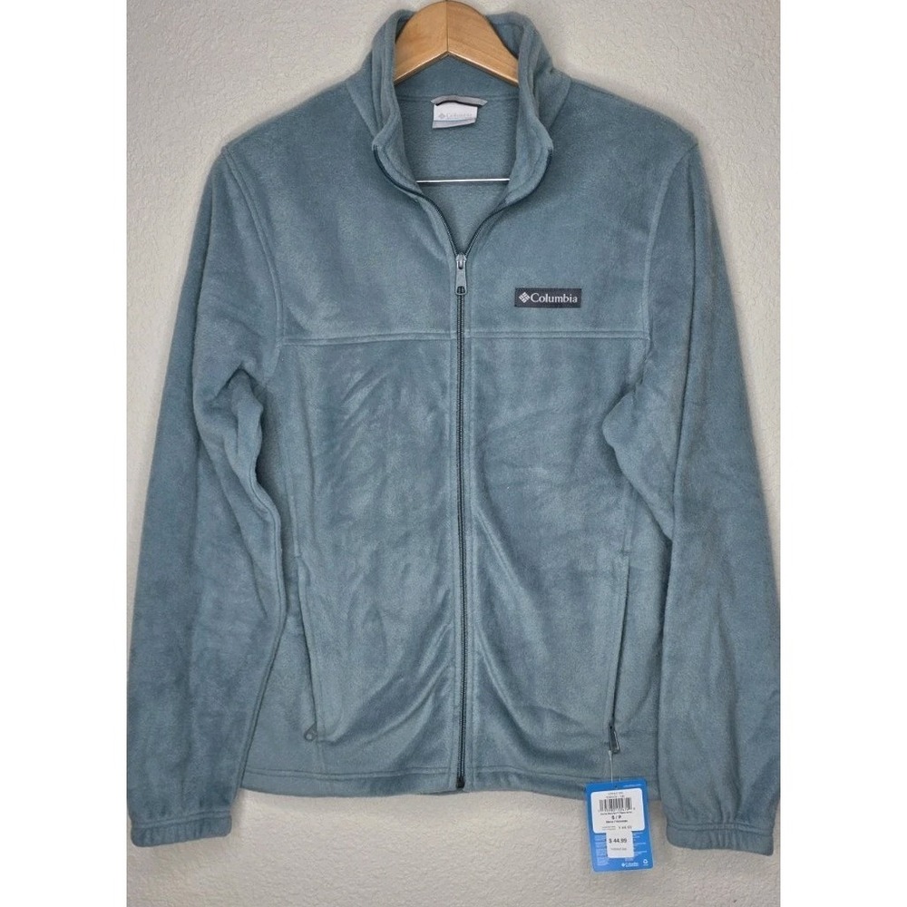 New Columbia Men S Sage Mountain Full Zip Fleece Jacket Sea Green Coat Outdoor